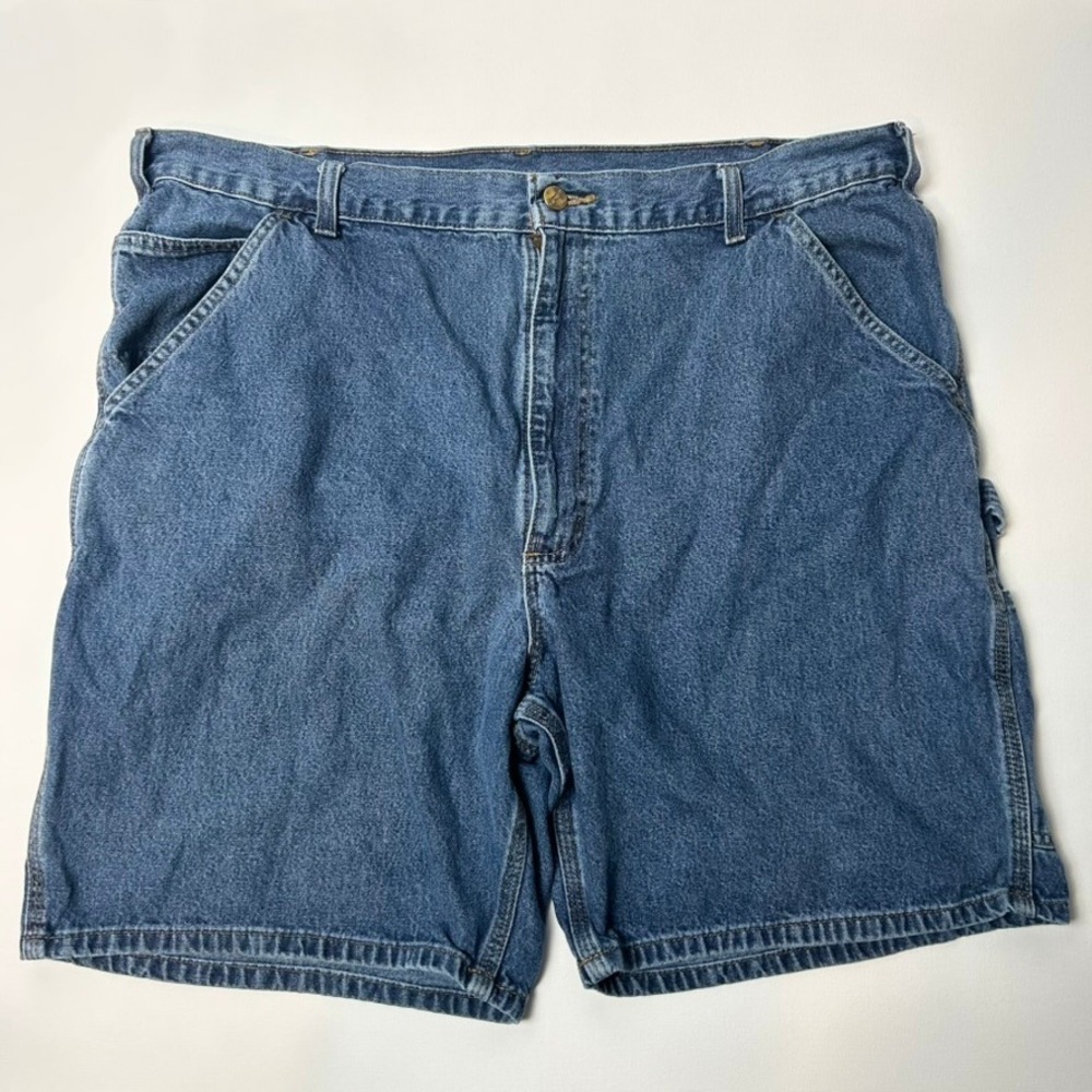 Carhartt Men Carpenter Denim Shorts Blue Size 40 Relaxed Fit Workwear Grunge